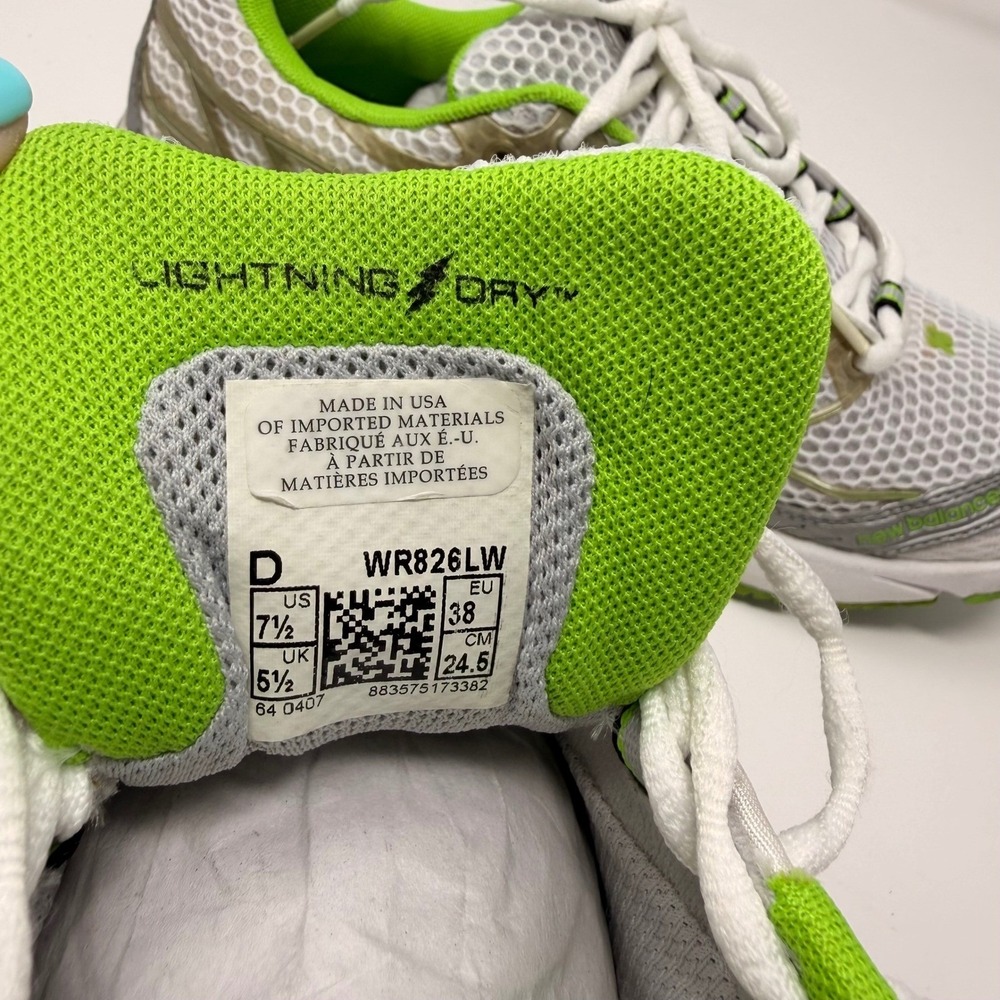 🇺🇸USA New Balance 826 White Lime Green Silver Y2K Running Shoes Women's 7.5 - Picture 11 of 16